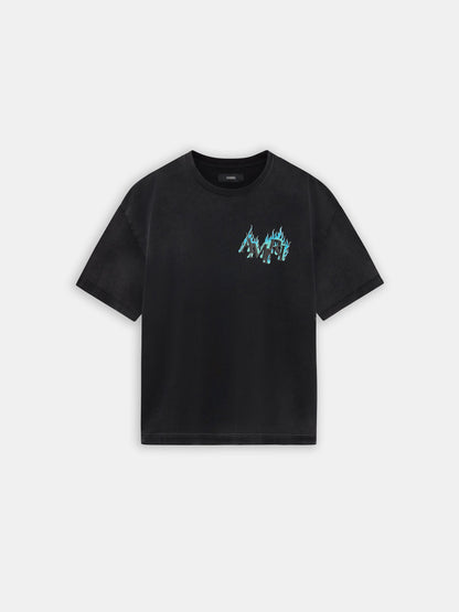 CRYSTAL AR FLAMES OVERSIZED TEE - Black