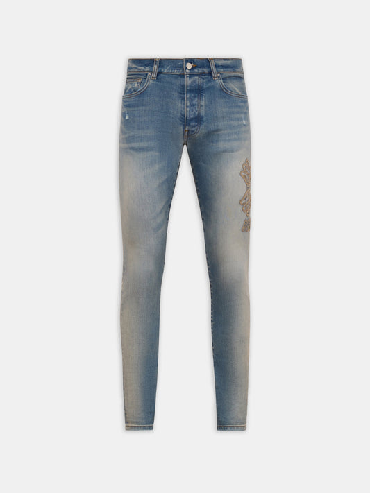 MA QUAD APPLIQUE SKINNY JEAN - Dust Indigo