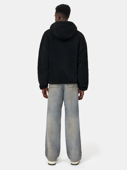 BONES FLEECE ZIP HOODIE - Black