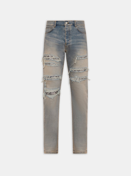 AR SNAKE STUD SLIM JEAN - Antique Indigo