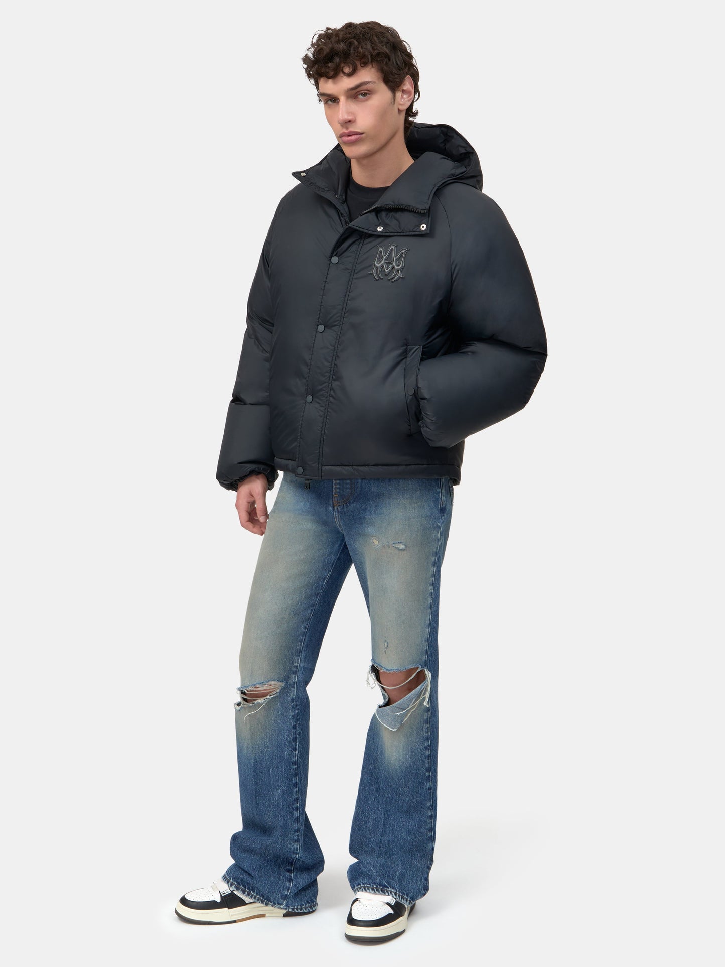 AR HOODED DOWN JACKET - Black