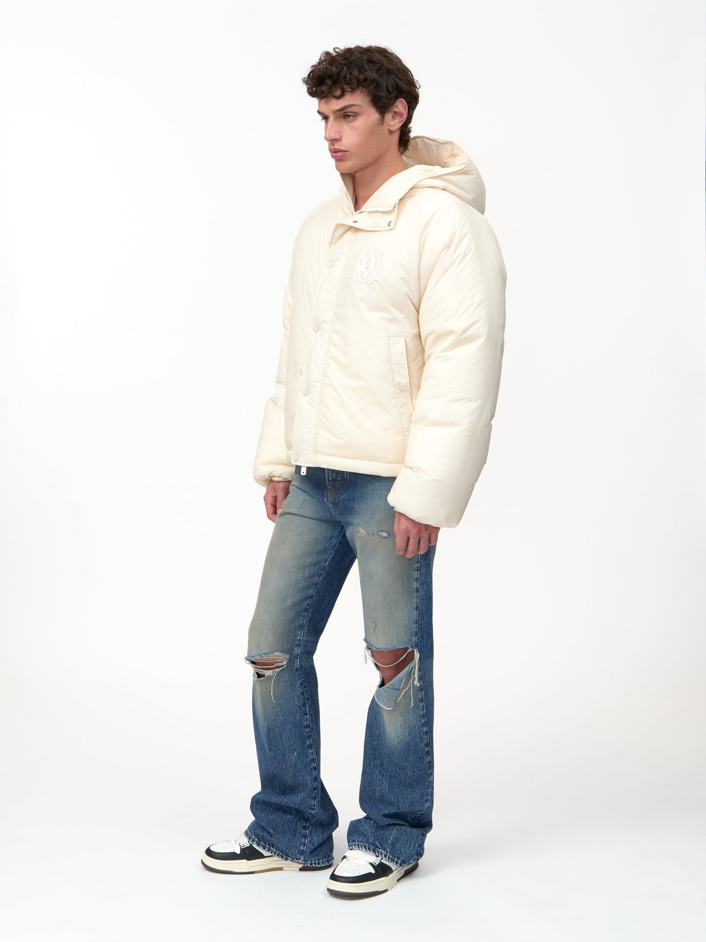 AR HOODED DOWN JACKET - Alabaster