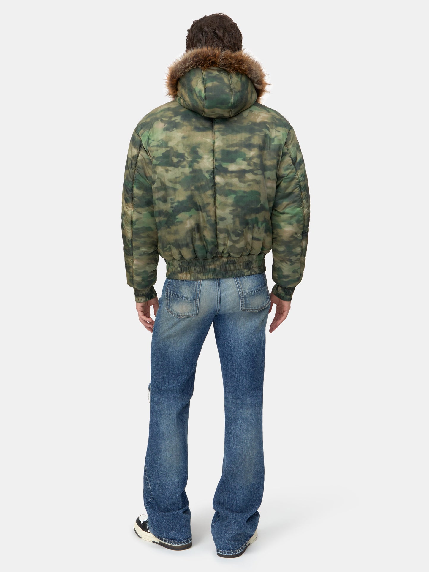 BONES CAMO HOODED DOWN JACKET - Camo