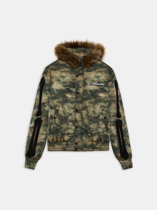BONES CAMO HOODED DOWN JACKET - Camo