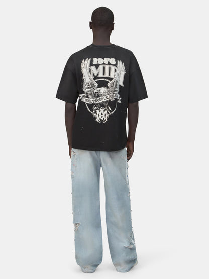 BONES STUDDED BAGGY JEAN - Perfect Antique Indigo