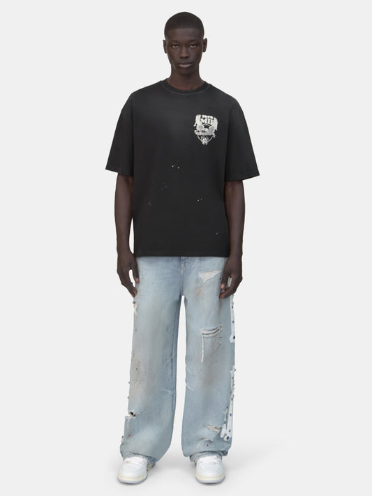 BONES STUDDED BAGGY JEAN - Perfect Antique Indigo