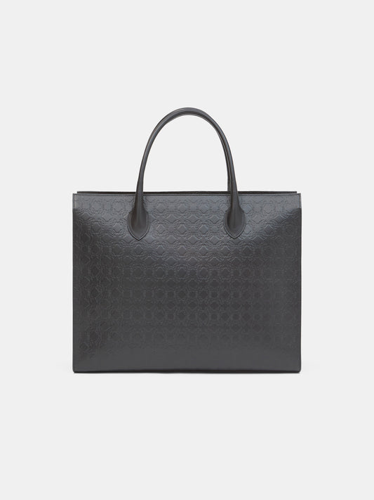 MA QUAD LEATHER SMALL TOTE - Black