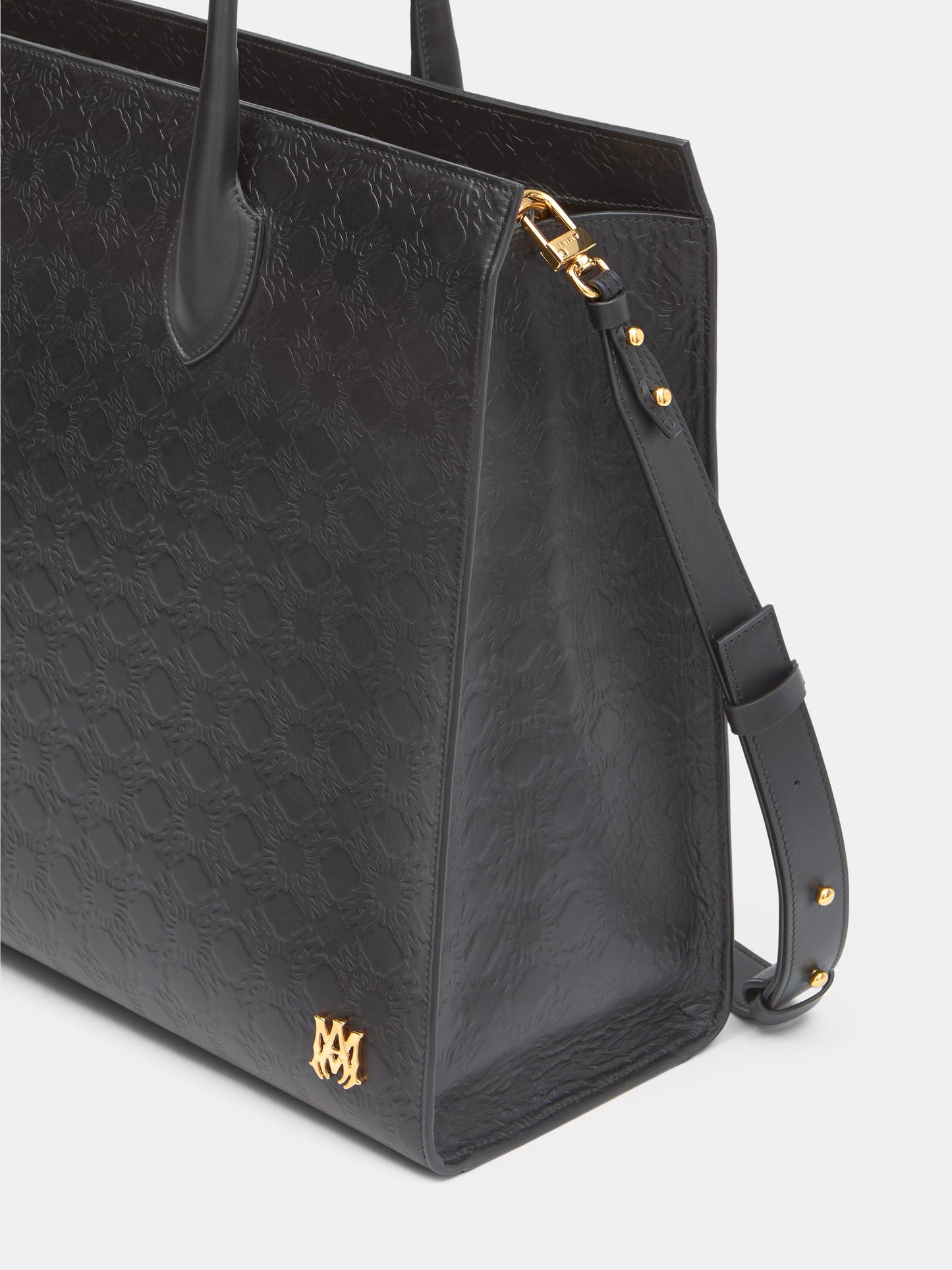 MA QUAD LEATHER SMALL TOTE - Black