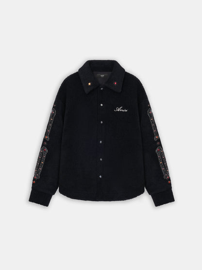 BONES STUDDED OVERSHIRT - Black