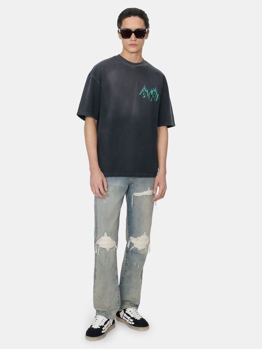 CRYSTAL AR FLAMES OVERSIZED TEE - Black