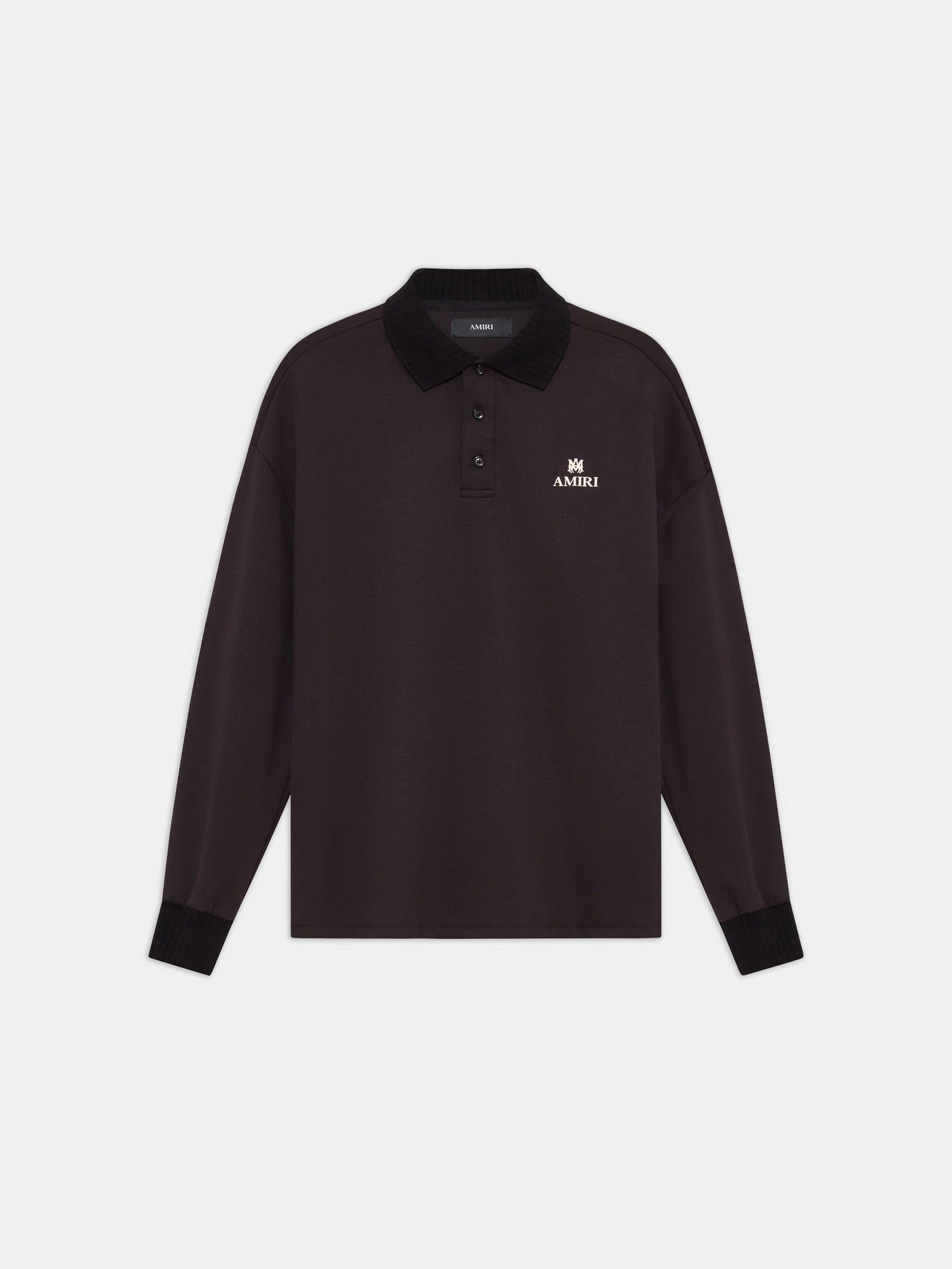 MA OVERSIZED LONG SLEEVE POLO - Black