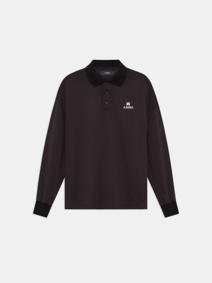 MA OVERSIZED LONG SLEEVE POLO - Black