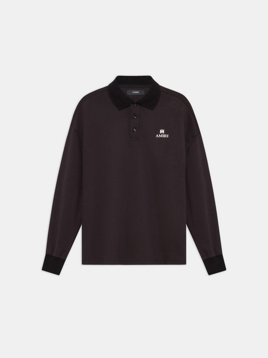 MA OVERSIZED LONG SLEEVE POLO - Black