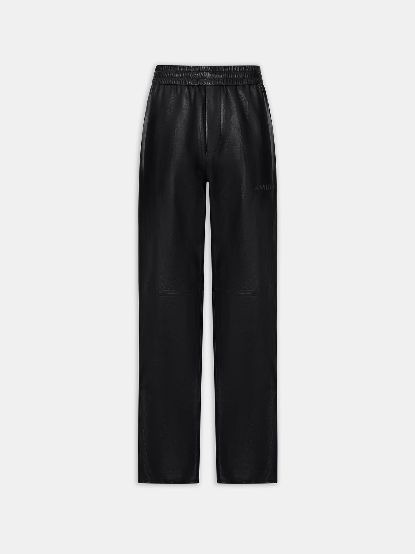 LEATHER TRACK PANT - Black