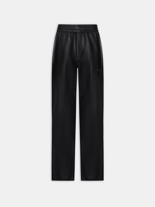 LEATHER TRACK PANT - Black