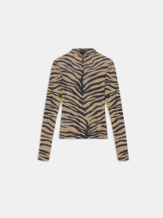 WOMEN - WOMEN'S ZEBRA LONG SLEEVE TOP - Dark Brown
