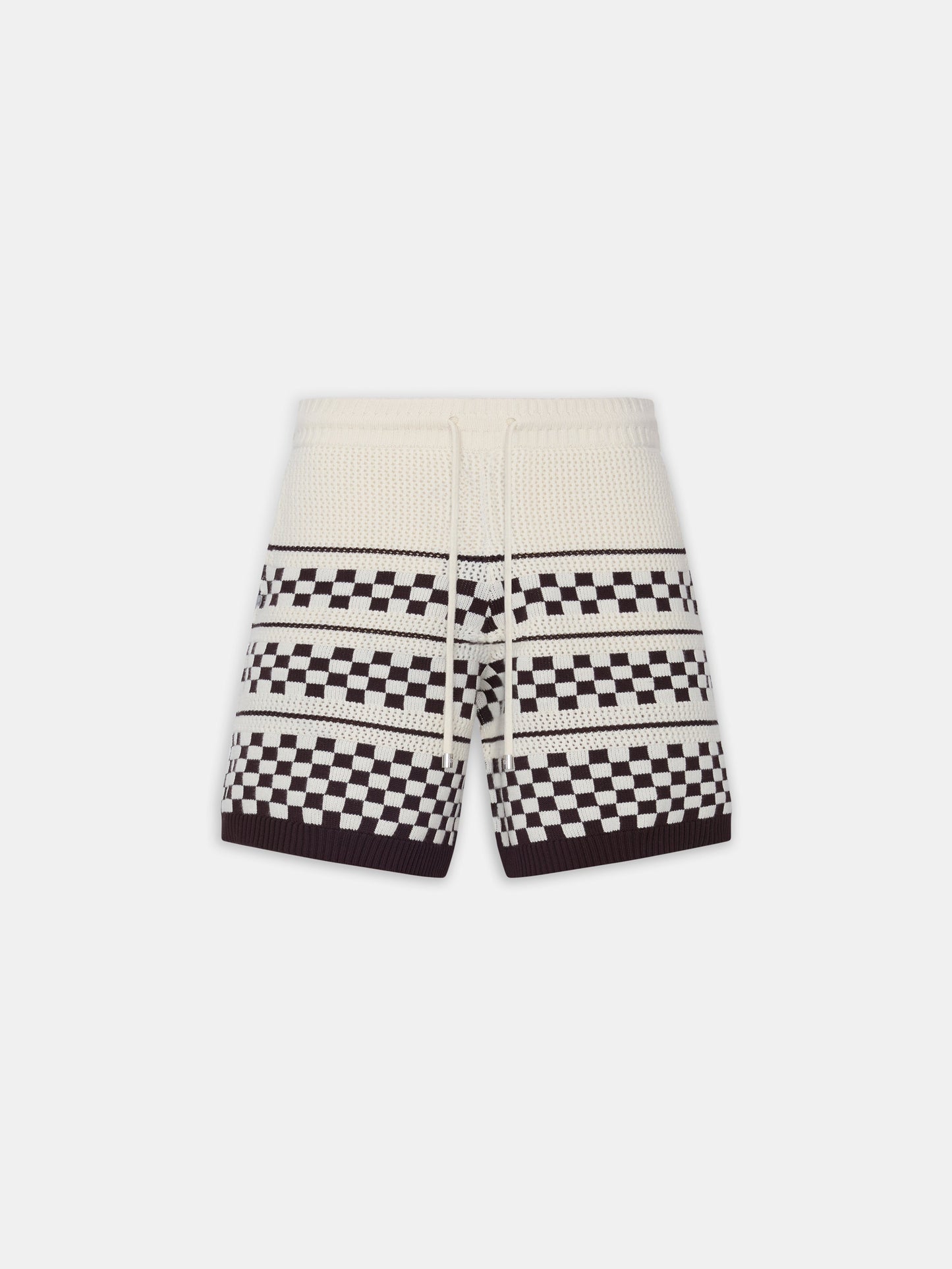 CHECKERED MESH SHORT - Alabaster