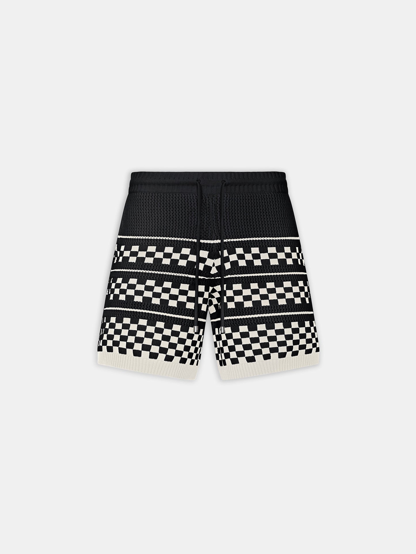 CHECKERED MESH SHORT - Black