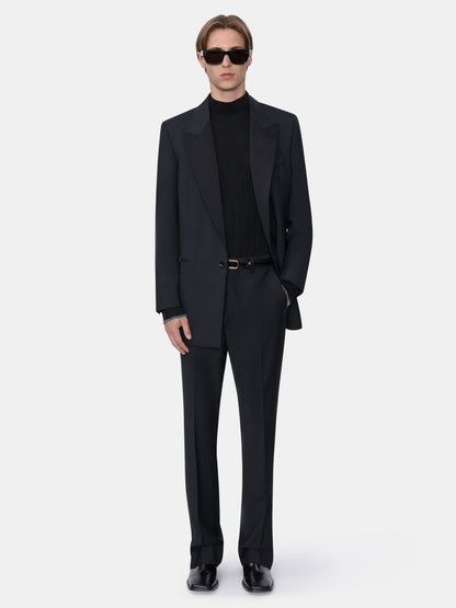 SINGLE-BREASTED TUXEDO JACKET - BLACK