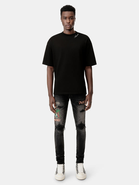 AR SCRIPT SKATER TEE - Black