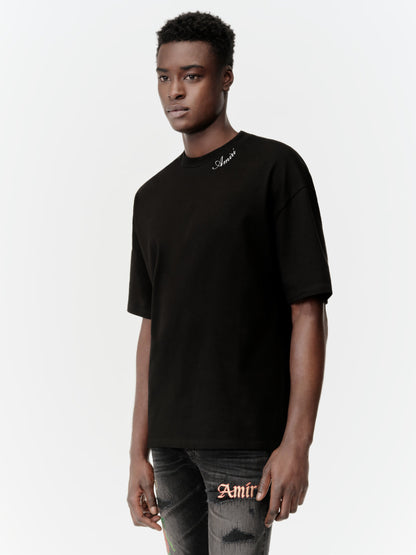 AR SCRIPT SKATER TEE - Black